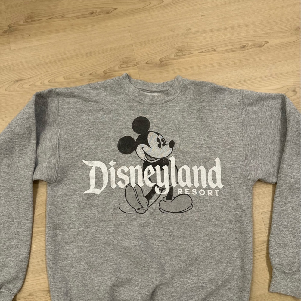 Disneyland oversized grey crew long sleeves sweat shirt top - Picture 4 of 4